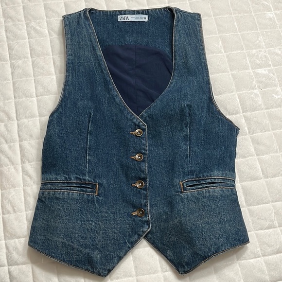 Zara Jackets & Coats Zara Denim Vest Poshmark